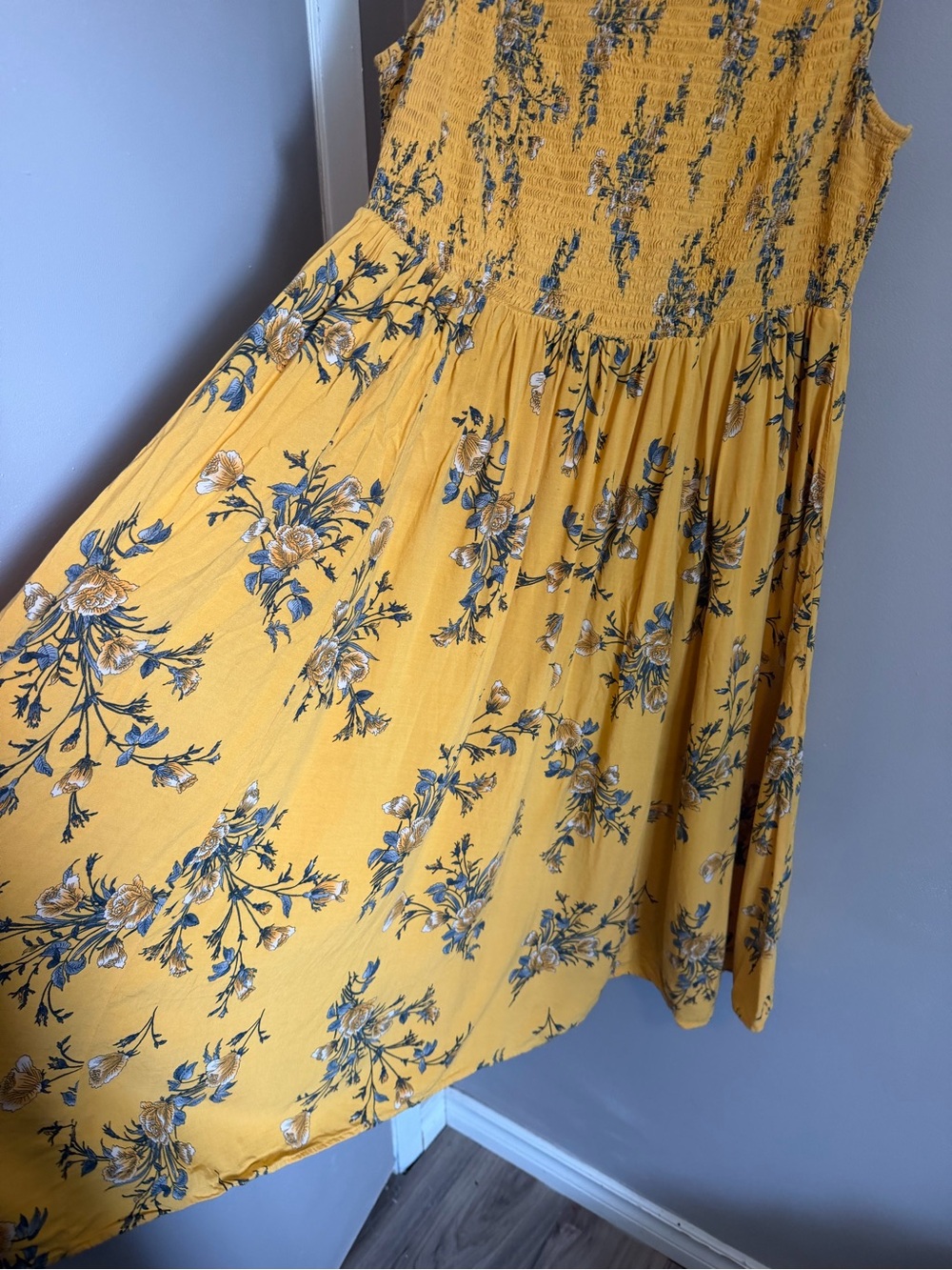 Torrid Yellow Floral Smocked Bodice Midi Dress 2X - Picture 2 of 7
